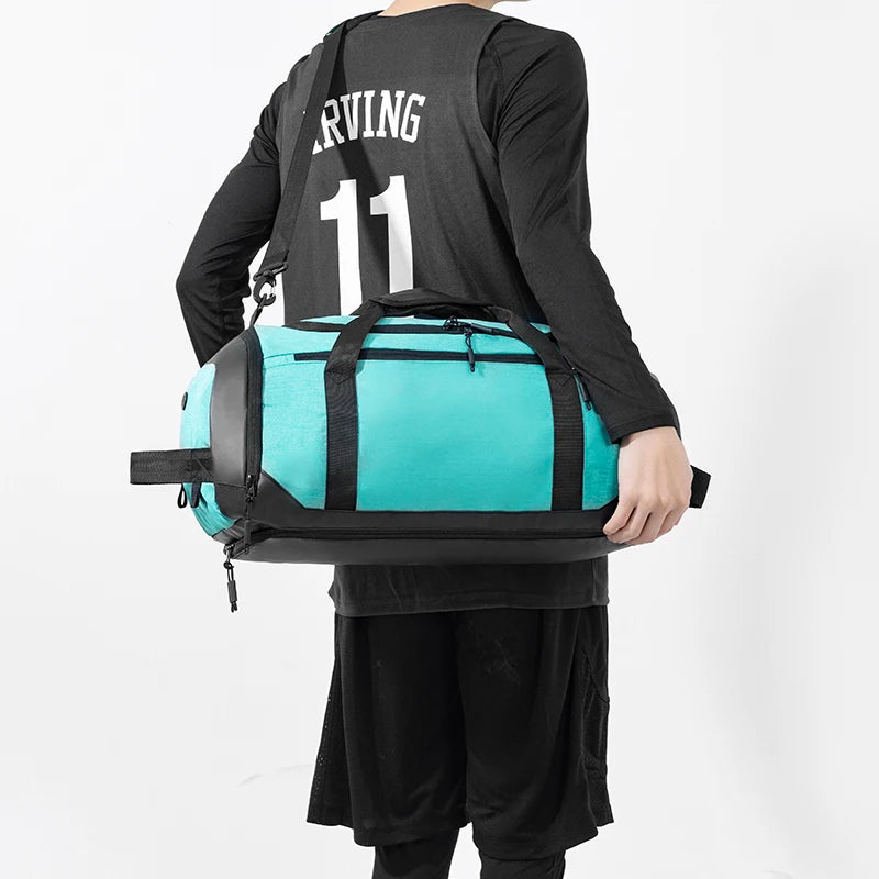 Men Sport Backpack Waterproof Gym Bags Separation Basketball Backpack Large Duffel Handbag Fitness Training Shoulder Bag Dry Wet