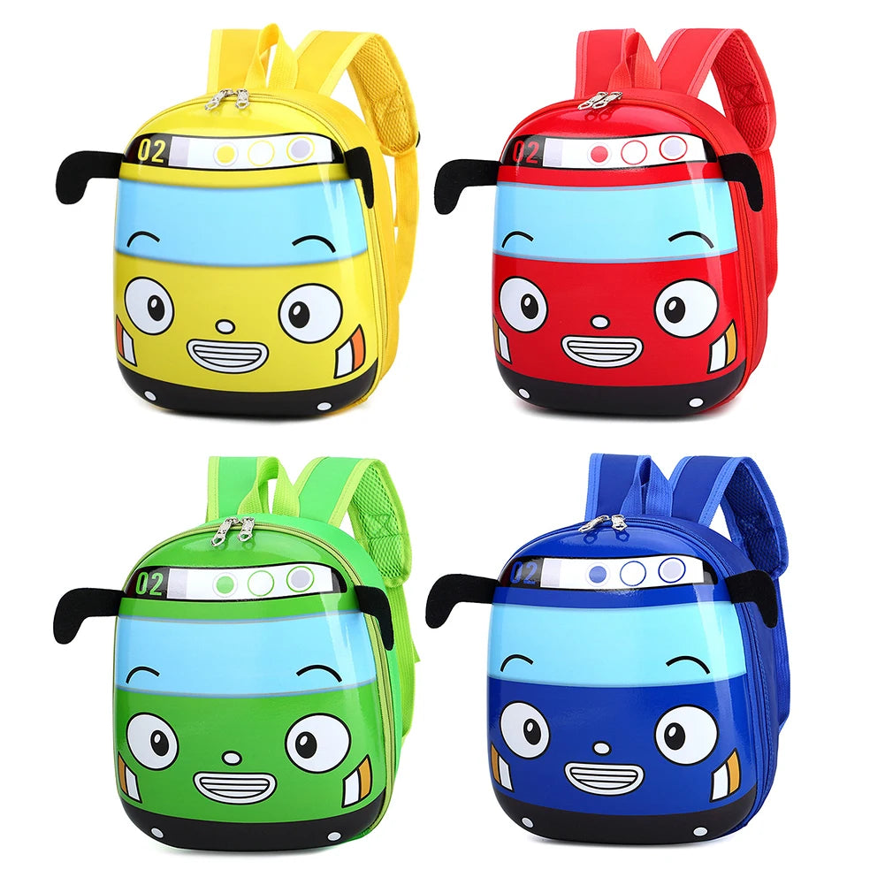 3D Cartoon Bus Daycare Bags Cute Kindergarten Children School Bag Small School Bookbag for Boys Girls Go for An Outing