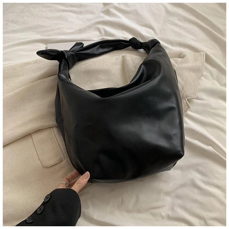 Leisure soft large-capacity bag female 2024 new fashion work shoulder bag college students relax tote bag