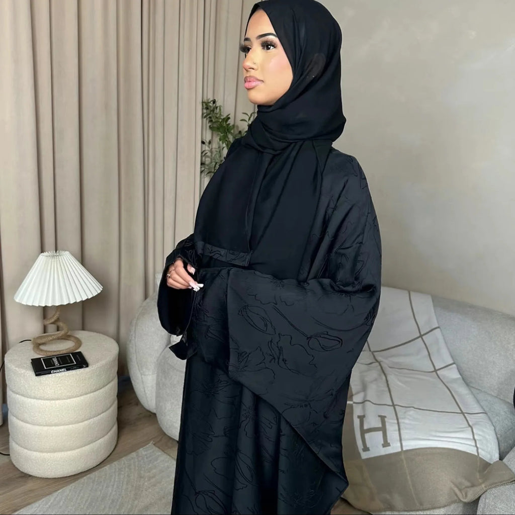 Luxury 2 Piece Muslim Outift Sets for Women Ramadan Dubai Hijab Abaya Dress Islamic Party Kaftan Robe Elegant Turkey Gown 2025