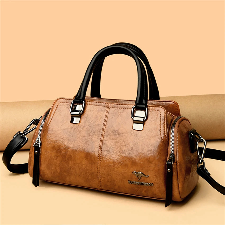 Luxury Designer Handbag Brand Shoulder Bag 3 Layers Large Capacity Casual Tote Bag High Quality Soft Leather Bags Female Handbag