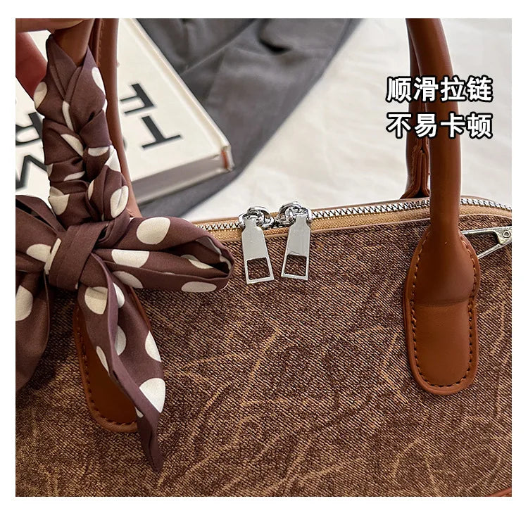 2024 New! Retro Stylish Ruffled Shell Bag - High - End Printed, Ideal for Women's Casual Outings & Versatile Use Free Shipping