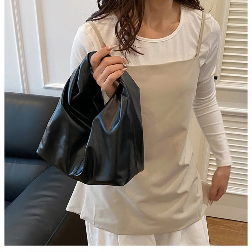 Crossbody Bag Minimalist Hand-held Lazy Casual Large Capacity Commuting Style Single Shoulder Underarm Tote Bag for Women