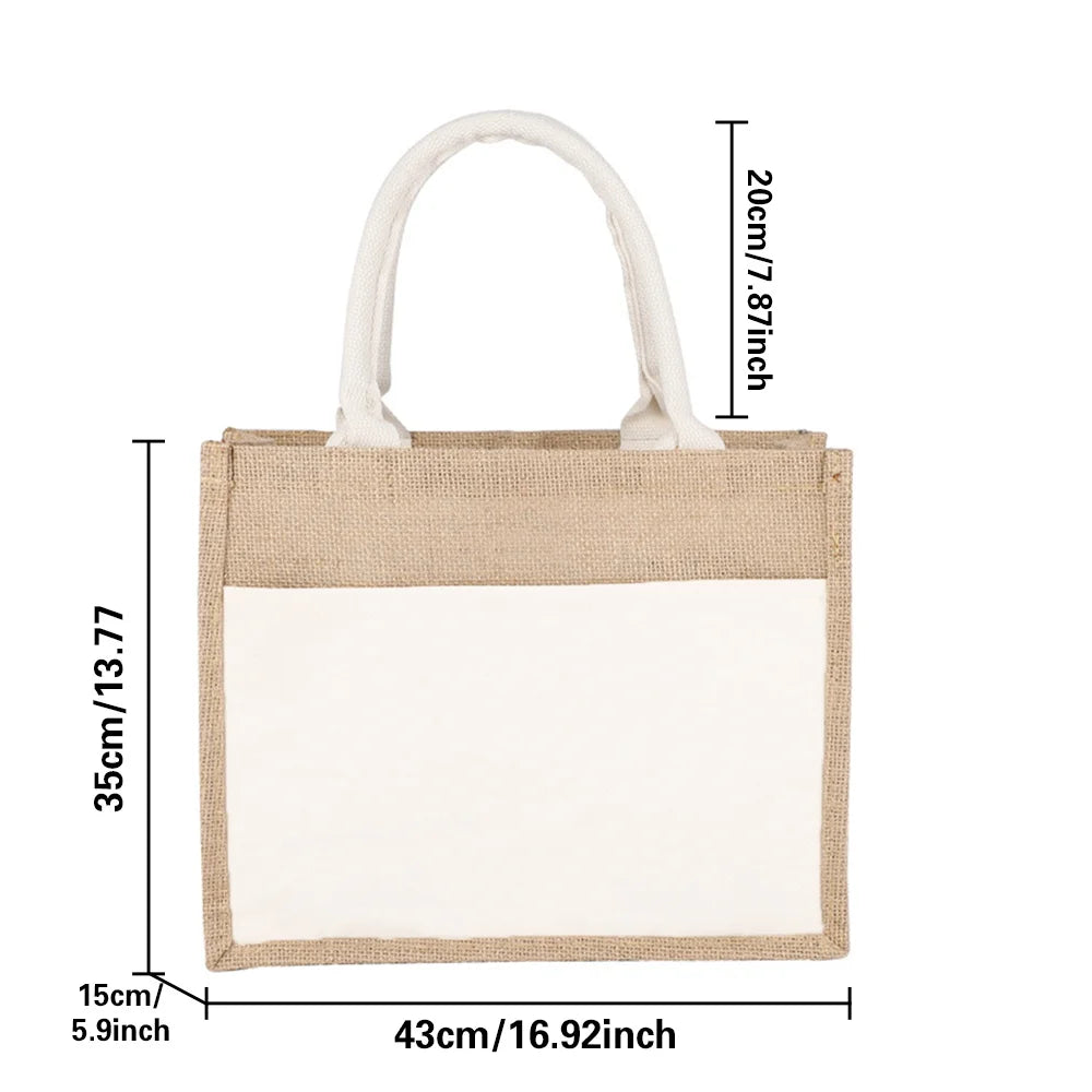 Vintage Grocery Bags Reusable Eco Jute Shopping Bag Large Capacity  Lightweight Summer Beach Shoulder Bags Multiple Styles