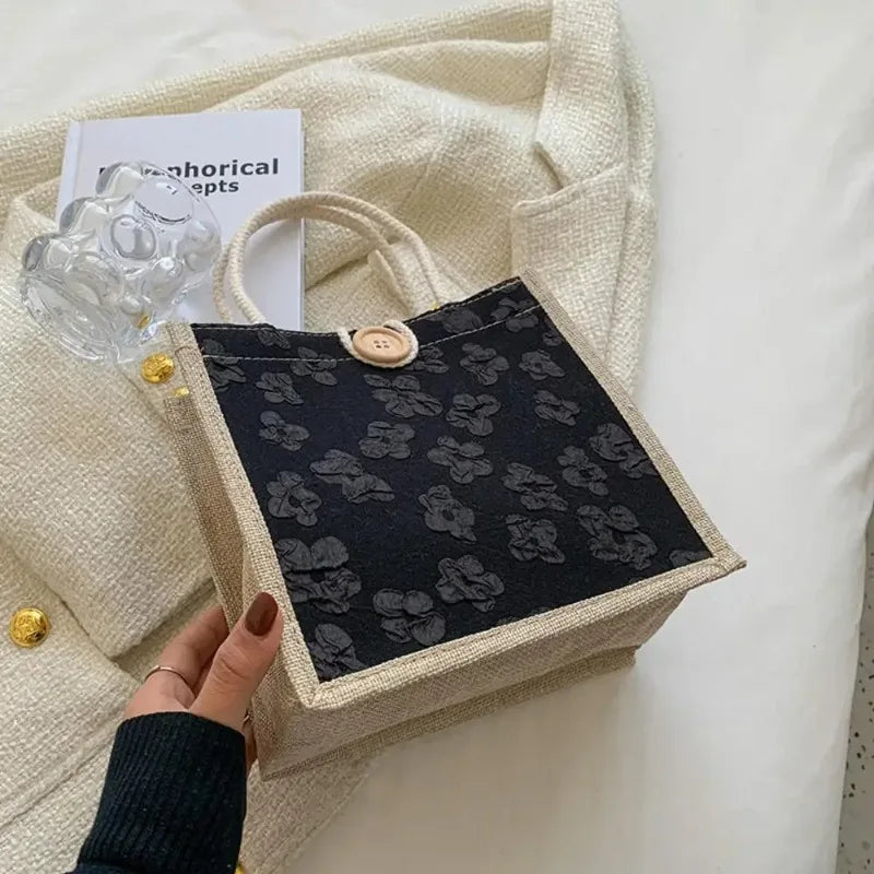 2025 Linen Bags Handbag For Women Shopper Tote Bag Fashion Designer Bag Convenient Large-capacity For Travel Grocery Bag