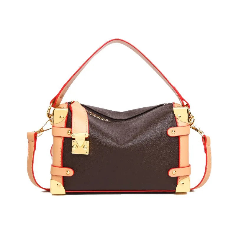 French Luxury Box Bag Mini Square Purse, Multi-Way Shoulder/Crossbody, High-End PU Leather, Compact & Stylish, Elegant Work Bag