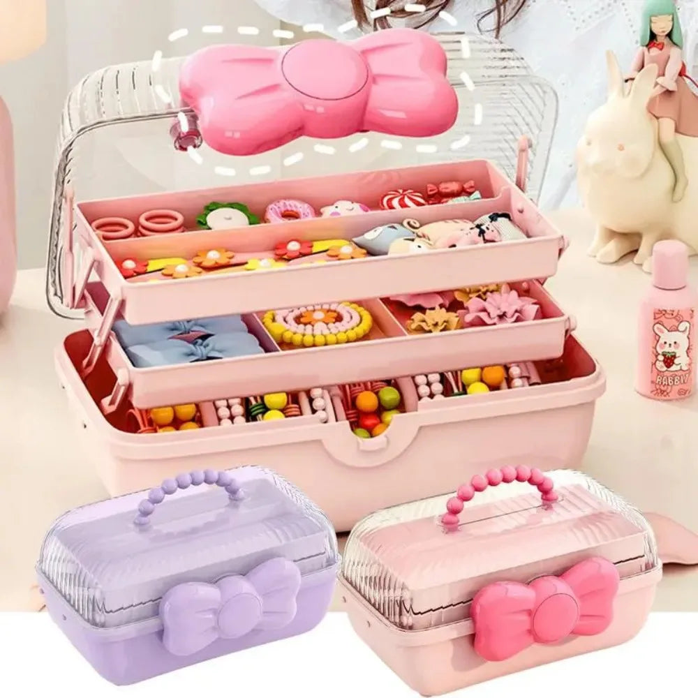 Multi-layer Hairpin Storage Box Cute Girls Jewellery Box Children's Hair Accessories Storage Box Toy Storage Box