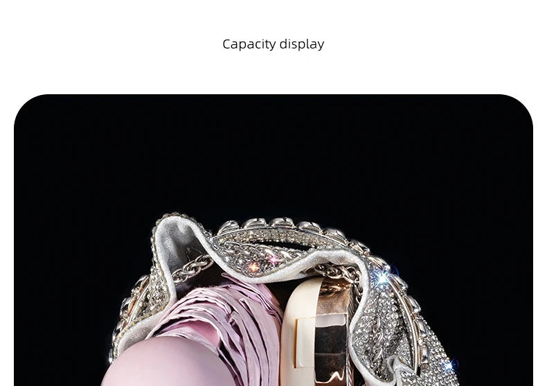 Luxury Bag  Diamond Evening Bag  Silver Designer Bag  Handbags  Pearl Bag  Hand Bags  Luxury Handbags