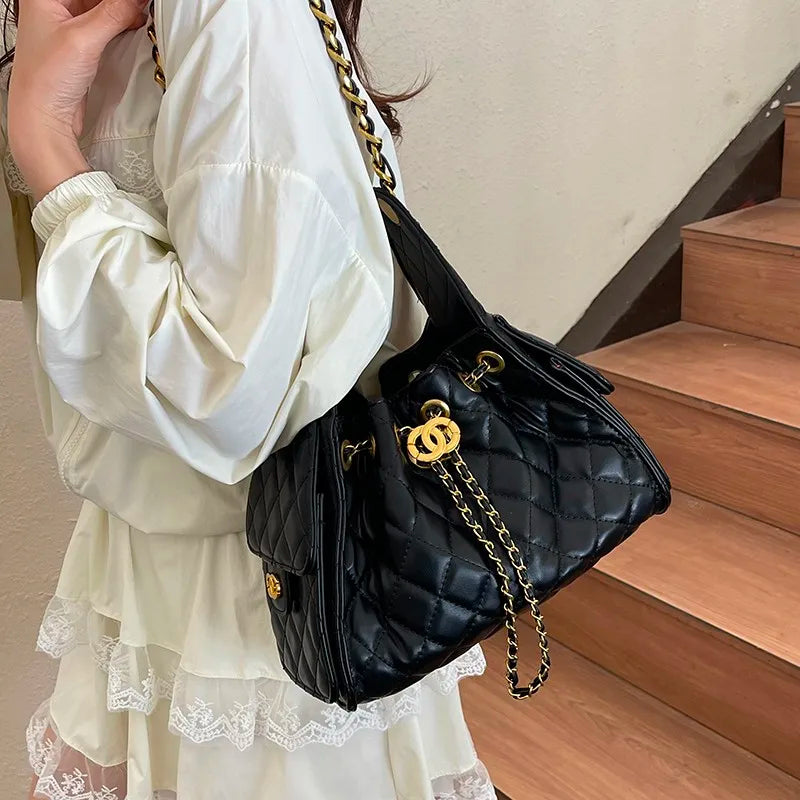Luxury Vintage Crossbody Bag 2025, Women's Designer Inspired Leather Tote, Elegant Monogram Shoulder Purse, Chic & Timeless