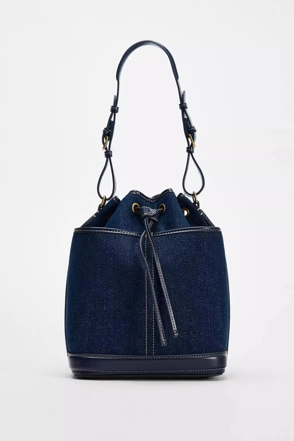 Fashion Denim Bucket Bags for Women Luxury Designer Handbags High Quality Canvas Shoulder Bag 2025 New Drawstring Women's Bag