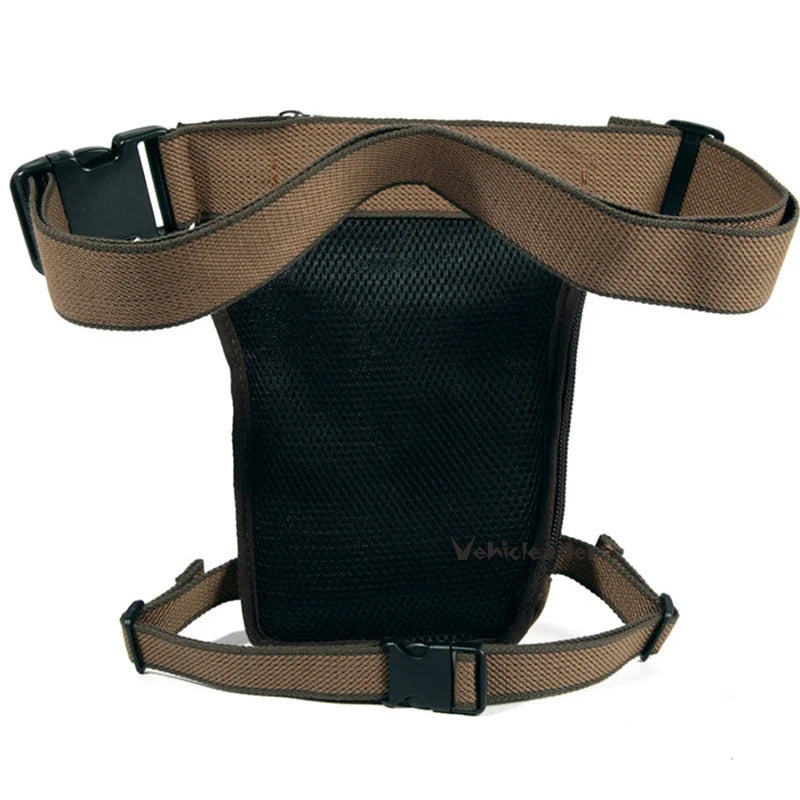 Men's Canvas Drop Leg Bag Motorcycle Multi-purpose Messenger Shoulder Bag High Quality Belt Hip Bum Waist Fanny Pack for Camping