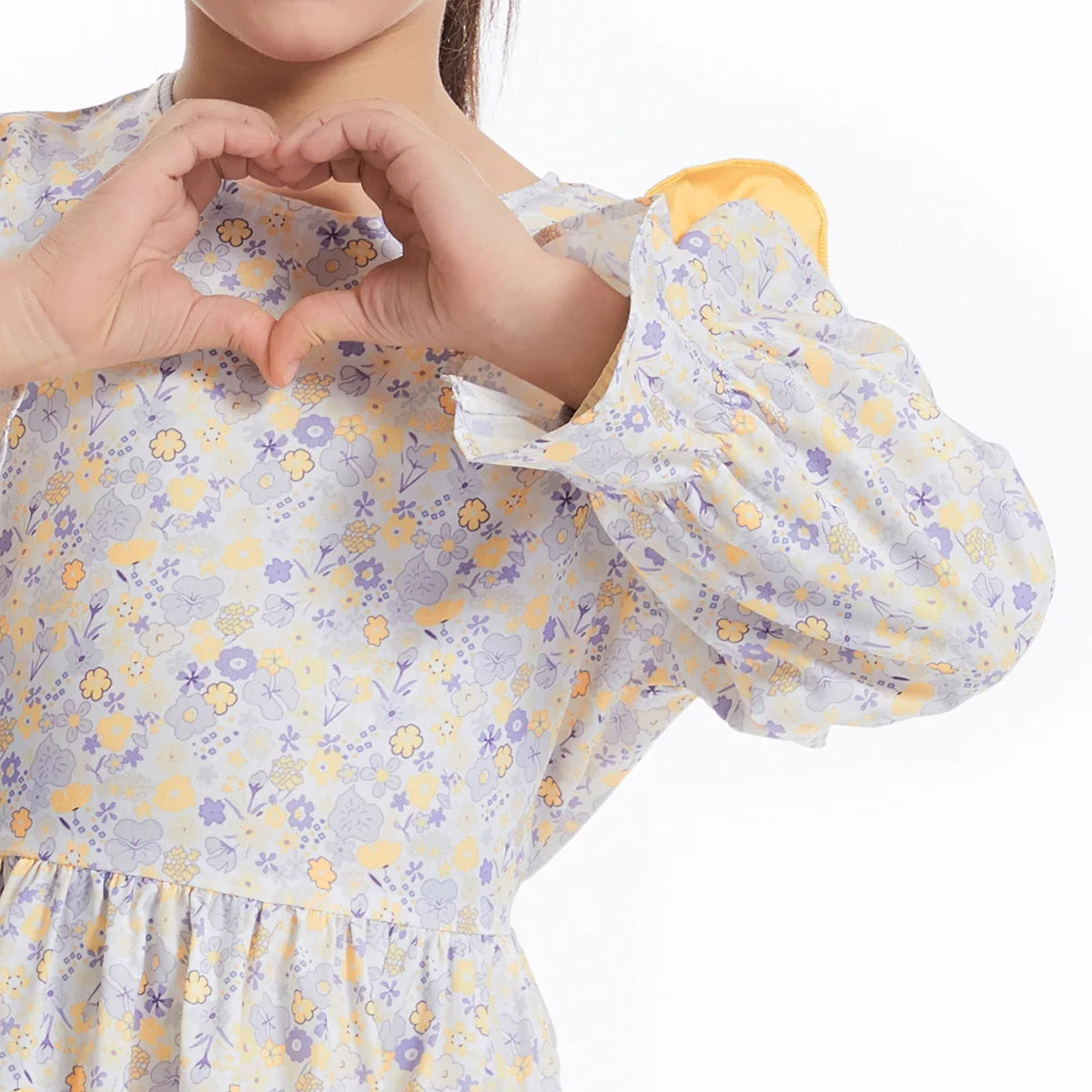 Abaya Girls Long Sleeve Dresses,Muslim Floral Dress for Kids,Conservative Outfits,Full Cover Robe Gown,Children's Beaching Dress