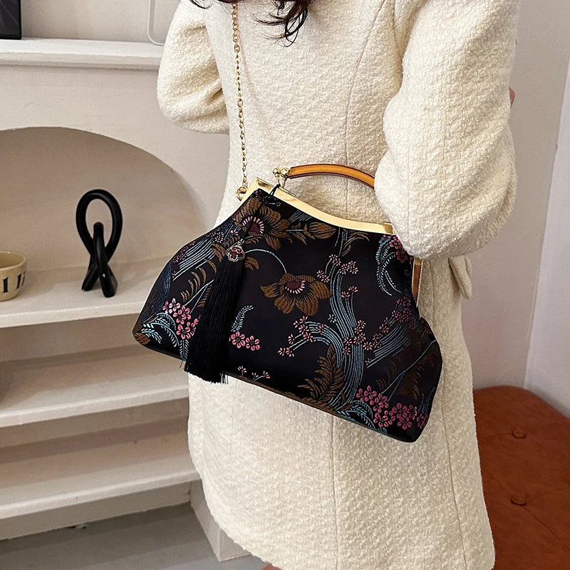 Luxury Women Party Dinner Bag Fashion Ladies Dinner Bag Elegant Wooden handle Simple Formal Gorgeous Crossbody Daily use Purse