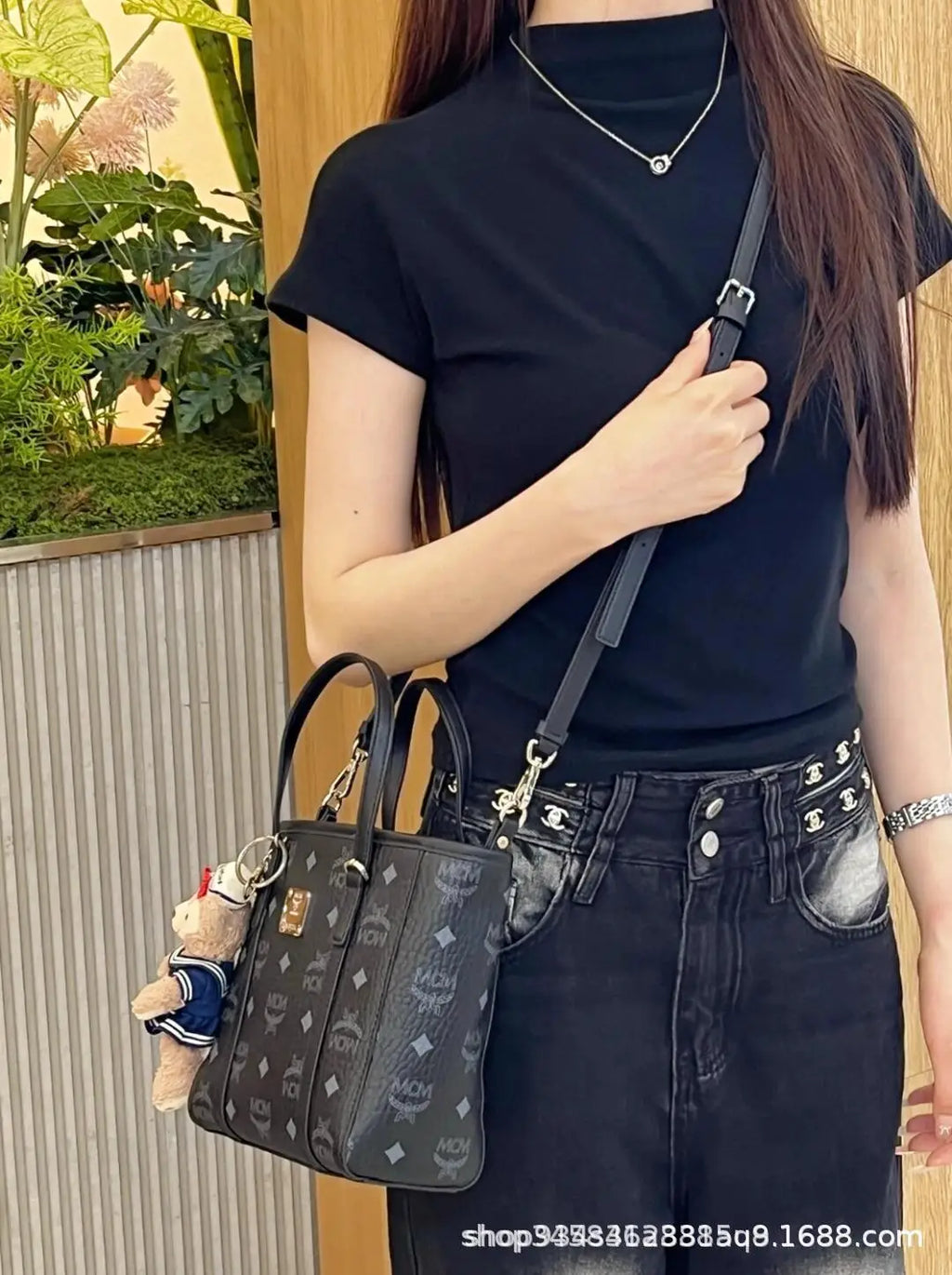 Classic Printed Basket Tote Bag Women's Single Shoulder Commuter Bag Urban Simple Style PU Material Medium Size Daily Match