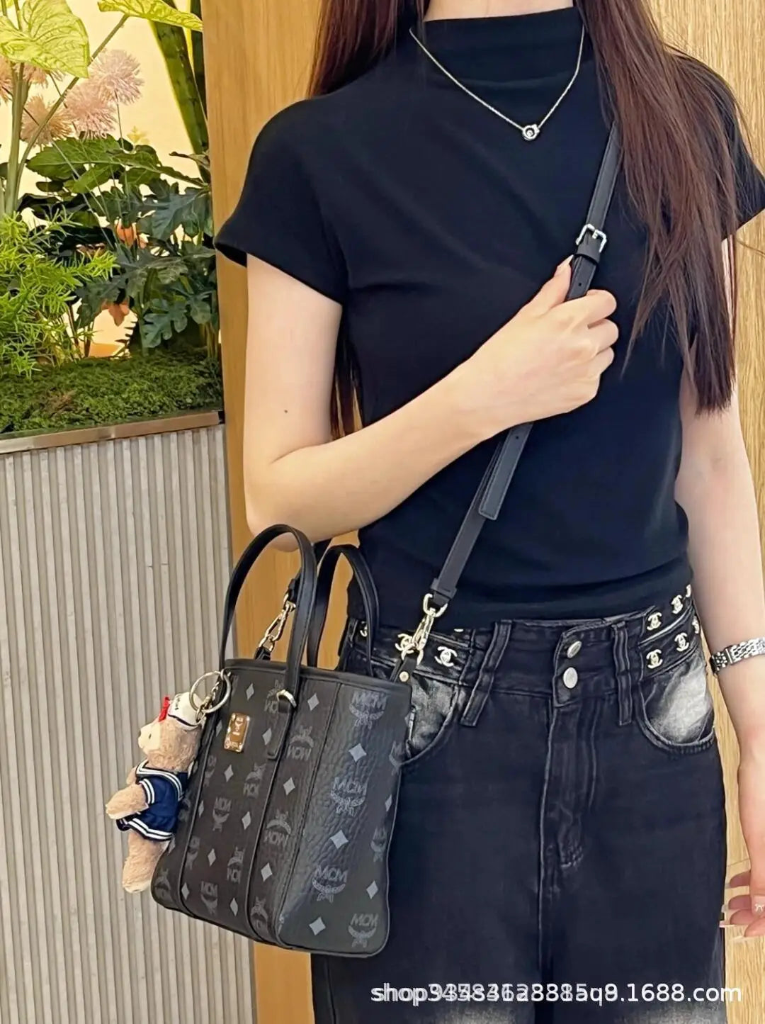 Classic Printed Basket Tote Bag Women's Single Shoulder Commuter Bag Urban Simple Style PU Material Medium Size Daily Match