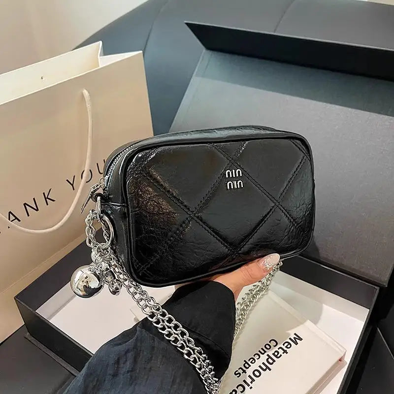 Luxury Silver Bowling Bag Women Top-Handle Bags Luxury Brand Designer's Crossbody Bags Small Lipstick Cosmetics Purses Bolsa