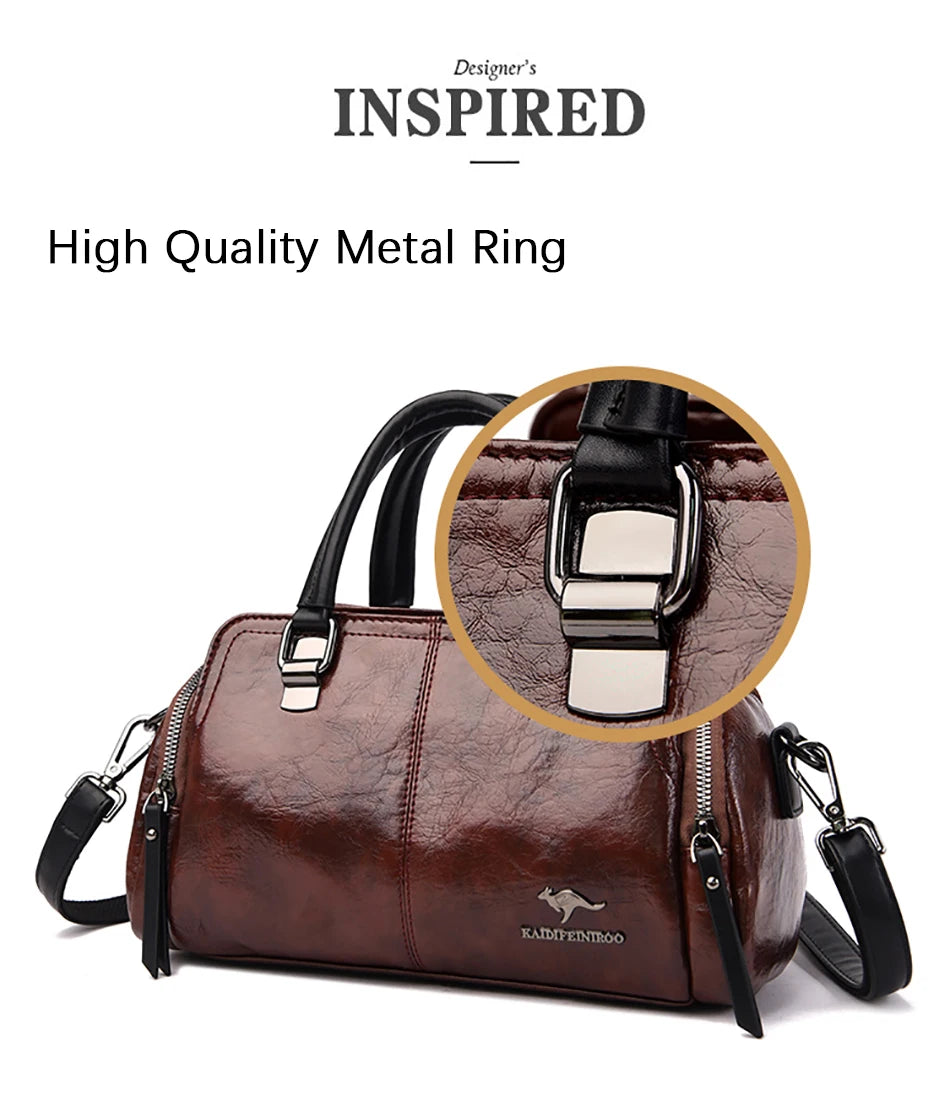 Luxury Designer Handbag Brand Shoulder Bag 3 Layers Large Capacity Casual Tote Bag High Quality Soft Leather Bags Female Handbag