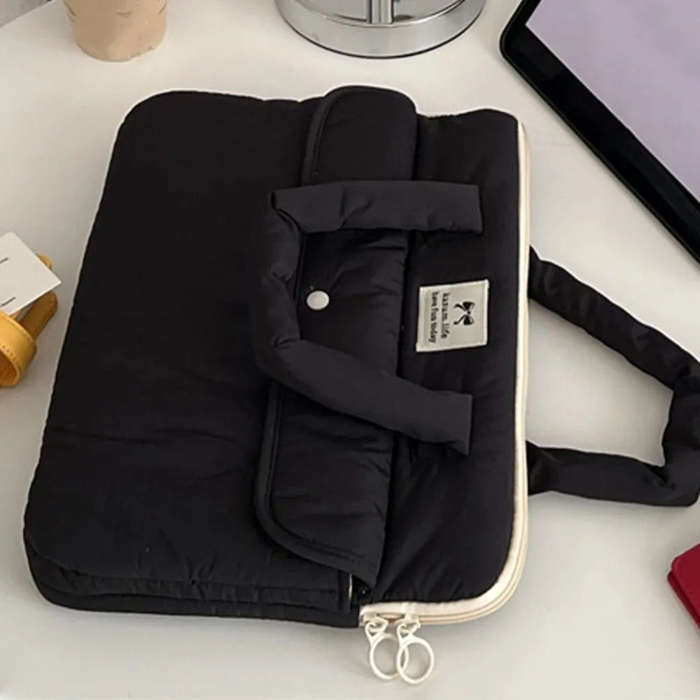 Simple 15.6inch Portable Laptop Bags Bow Lightweight Laptop Case Cartoon Cute Notebook Sleeve Women's Bag