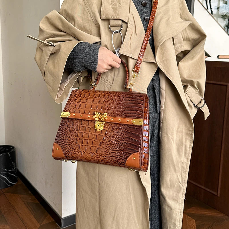 Chic Ladies Leather Shoulder Bag Luxury Crossbody Handbag Women's Designer Tote Purse Classic Elegant Style