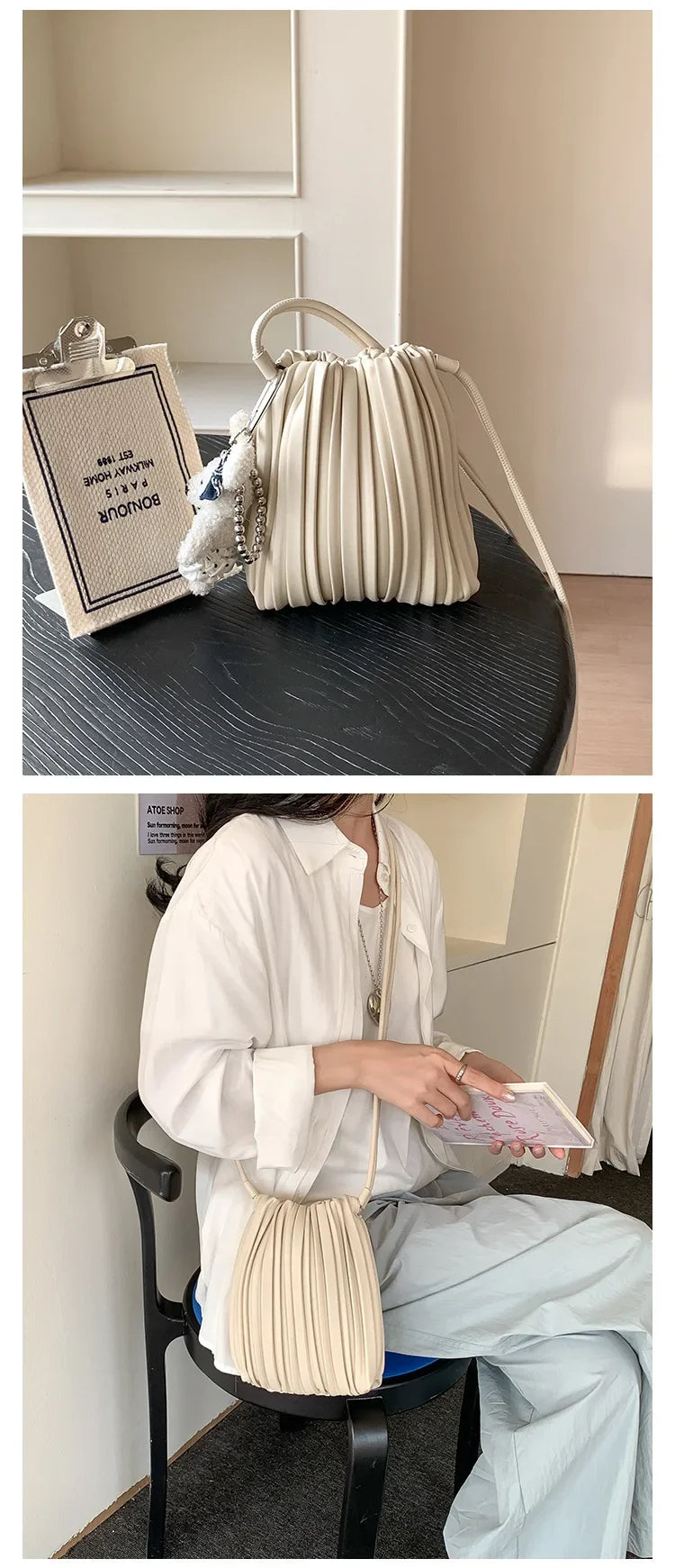 Luxury Women's Shoulder Crossbody Bag Summer New Luxury Soft PU Pleated Mini Bag Versatile Fashion Candy Color Small Square Bag