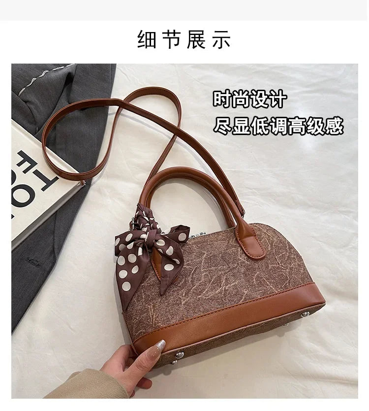 2024 New! Retro Stylish Ruffled Shell Bag - High - End Printed, Ideal for Women's Casual Outings & Versatile Use Free Shipping