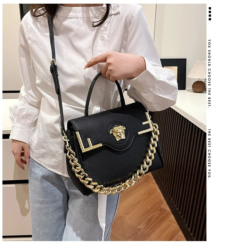 Famous Designer Women's Stylish Leather Shoulder Bag - Classic Elegant Ladies Crossbody Bag Handbags Fashion