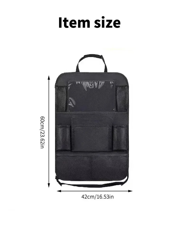 Car Seat Storage Organizer Multifunctional Oxford Fabric Car Back Multi Pocket Storage Bag with Touch Screen Tablet Holder