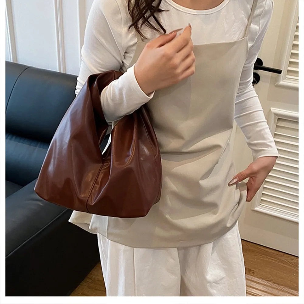 Crossbody Bag Minimalist Hand-held Lazy Casual Large Capacity Commuting Style Single Shoulder Underarm Tote Bag for Women