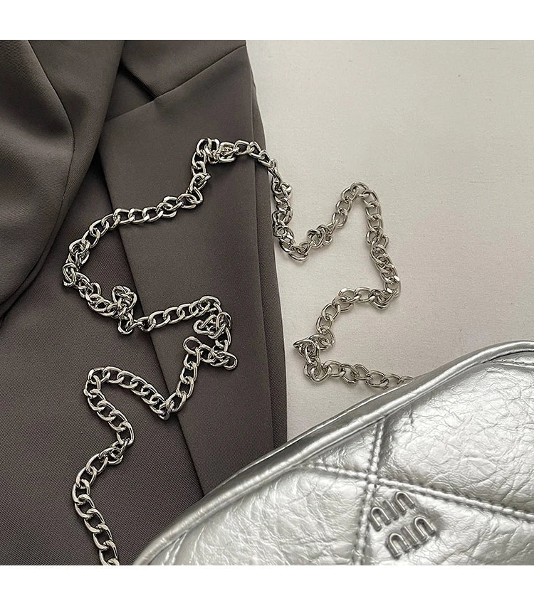 Luxury Silver Bowling Bag Women Top-Handle Bags Luxury Brand Designer's Crossbody Bags Small Lipstick Cosmetics Purses Bolsa