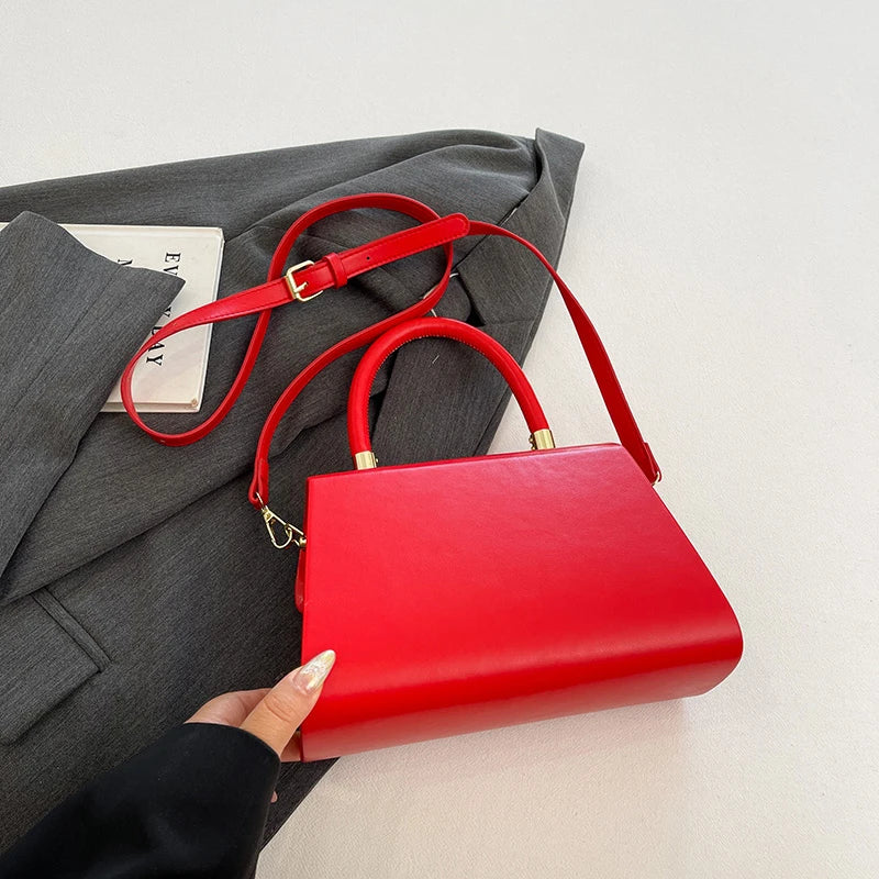 Luxury Black Handbag Classic Women Bag 2024 New Designer Shoulder Bag High Quality Solid Pu Leather Crossbody Small Square Bag