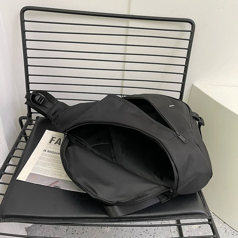 Sling Bags for Men Large Capacity Man Chest Bag Casual Travel Unisex Crossbody Bag Nylon Storage Shoulder Bag Student Backpacks