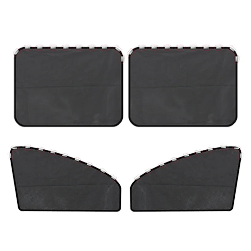 Magnetic Car Sunshade Universal Foldable Unobstructed View Nylon Mesh Curtain with Strong Magnets UV Protection Window Sunshades