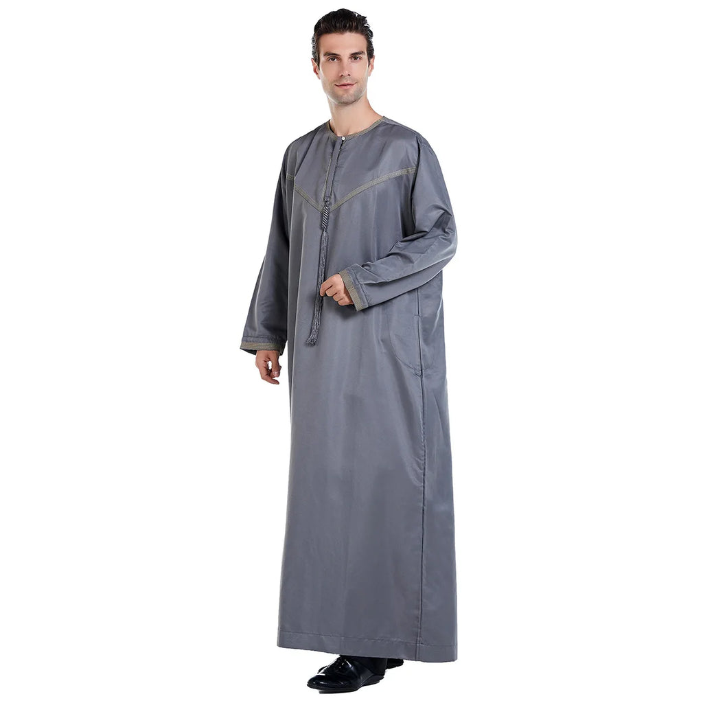 Muslim Men Abaya Robes Arab Middle Eastern Jubba Thobe Islam Clothing Kaftan Dress  Saudi Caftan