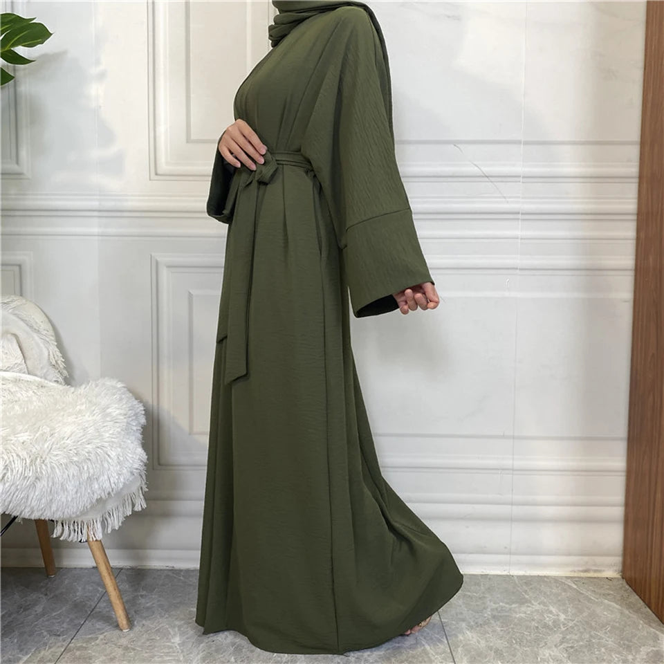 Abaya Women Muslim Long Dresses African Open Kaftan Dubai Turkey 2 Piece Set Luxury Islam Morocco Clothing Caftan Fashion Modest