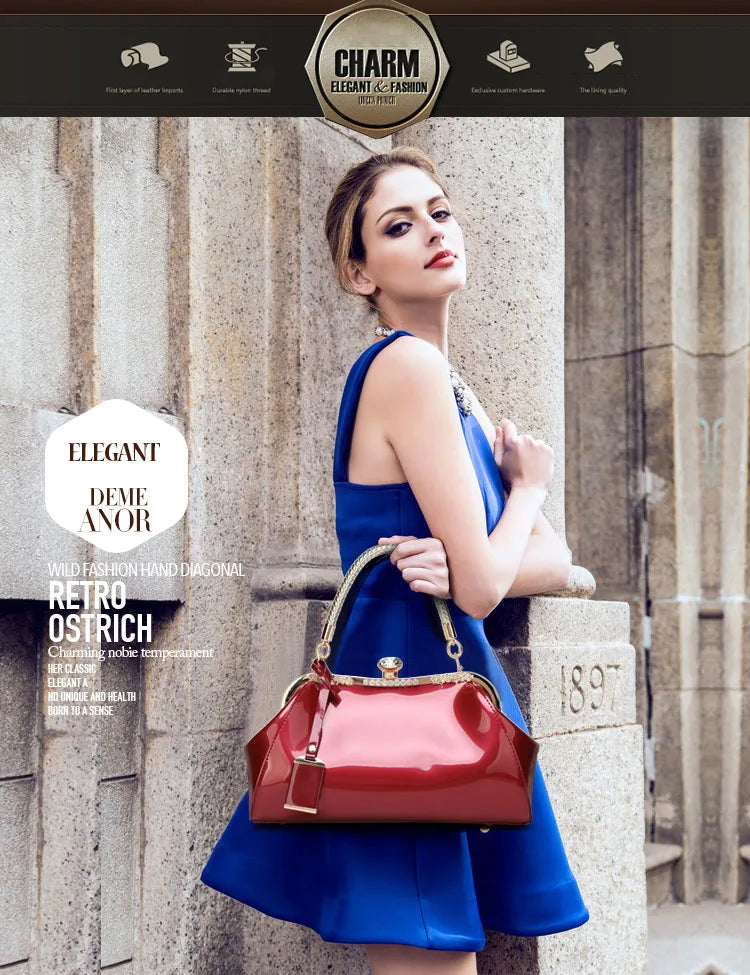 Elegant Patent Leather Evening Bags for Women Ladies Clutch Shoulder Handbags Wedding Party Accessories bolsa feminina