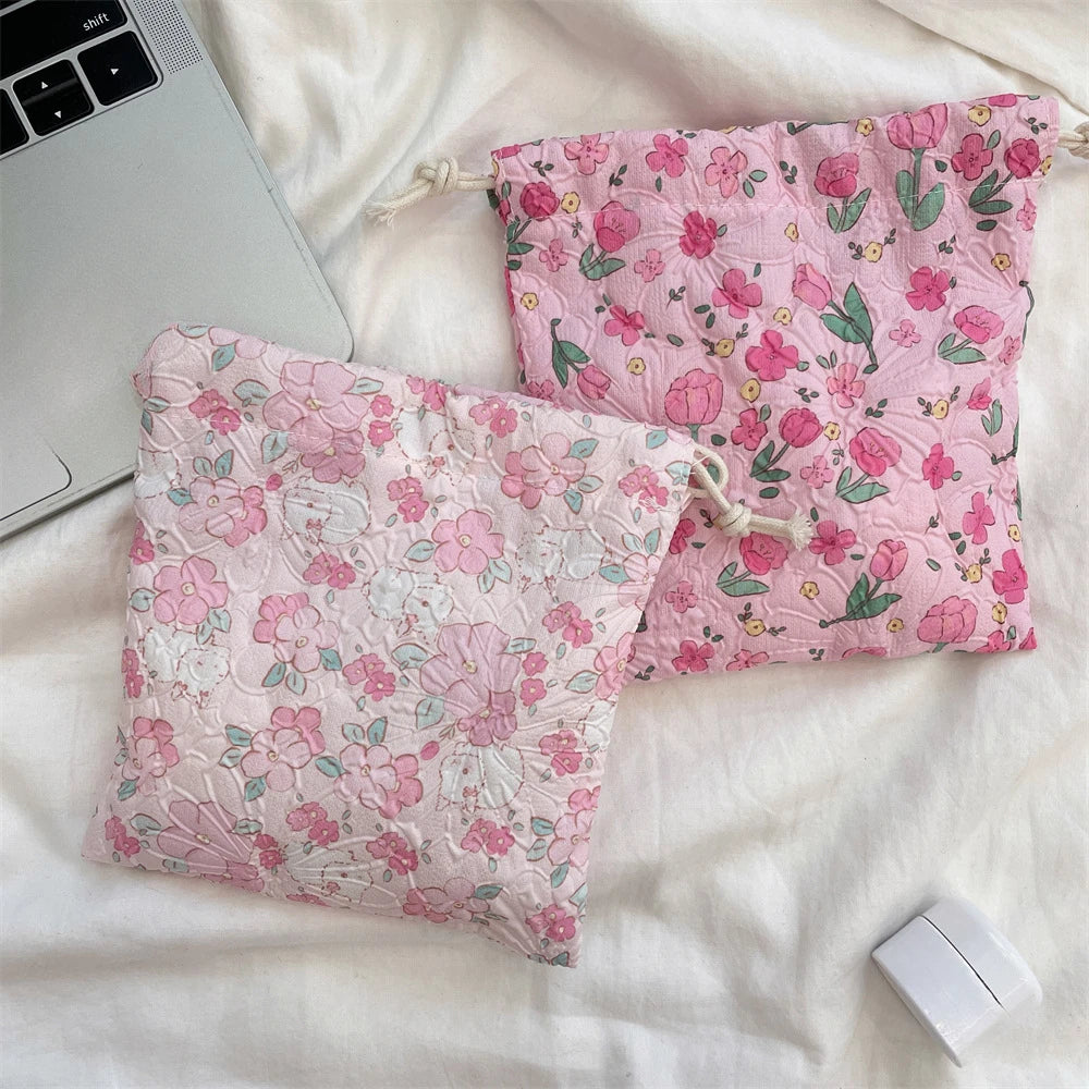 Cute Bear Cartoon Drawstring Bags Women Drawstring Packaging Pocket Cosmetic Bag Makeup Bag Large Capacity Coin Purse Coin Pouch