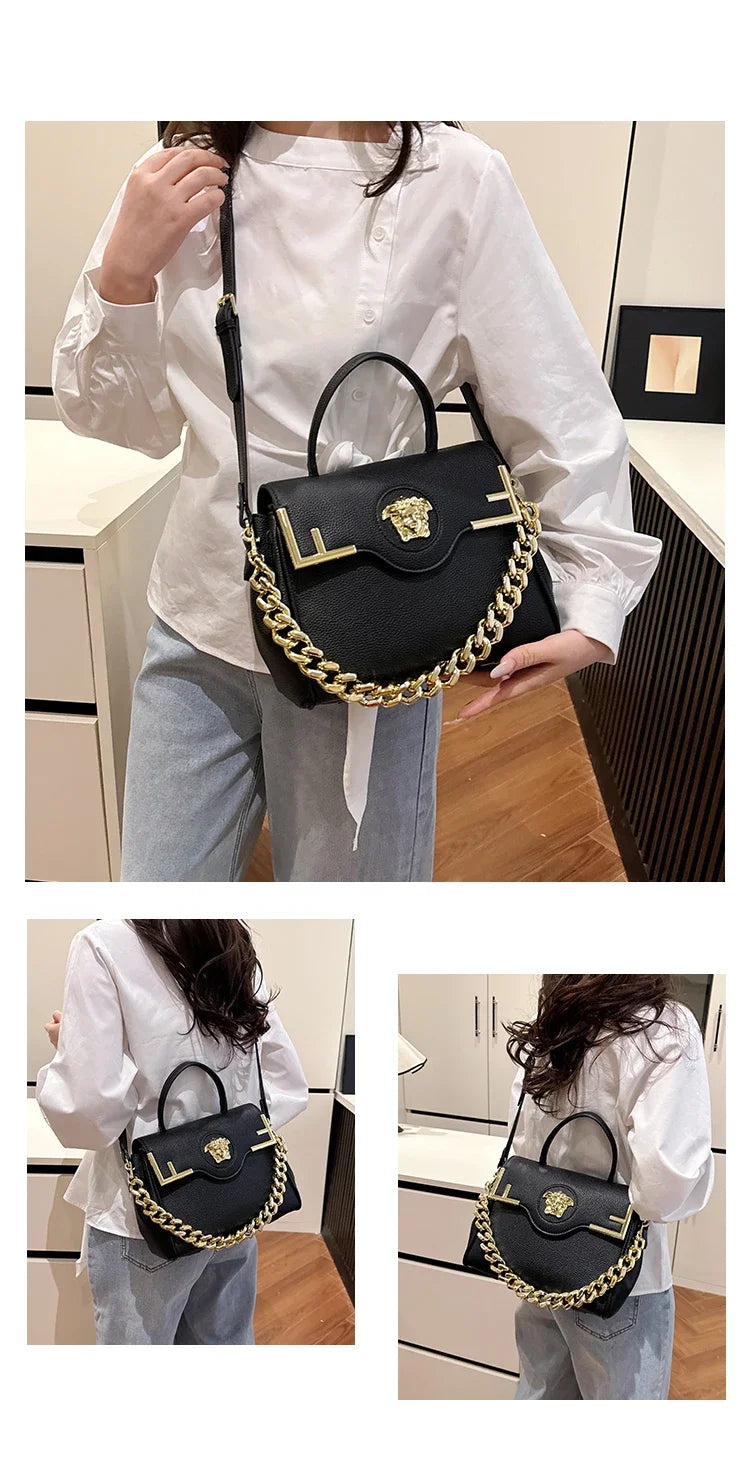 Famous Designer Women's Stylish Leather Shoulder Bag - Classic Elegant Ladies Crossbody Bag Handbags Fashion