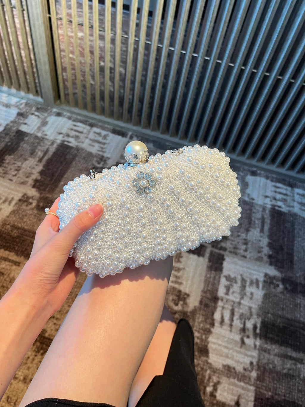 Elegant pearl evening bag, evening dress bag, formal party bag, ball bag, clutch bag, chain bag