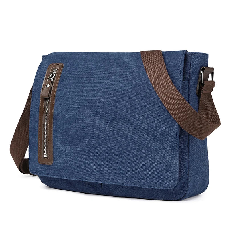 Messenger Bag Men Shoulder Canvas Business Retro Crossbody Vintage Pack Casual Trip Office Portable Travel Fashion Bags Y158A