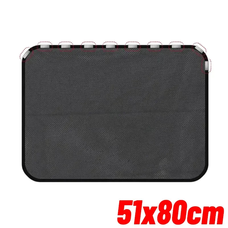 Magnetic Car Sunshade Universal Foldable Unobstructed View Nylon Mesh Curtain with Strong Magnets UV Protection Window Sunshades