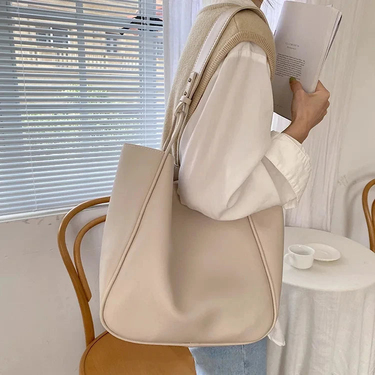 Luxury Tote Bag for Woman 2024 Trend Large Capacity Female Shoulder Bag High Quality Leather Simple Designer Woman Handbag