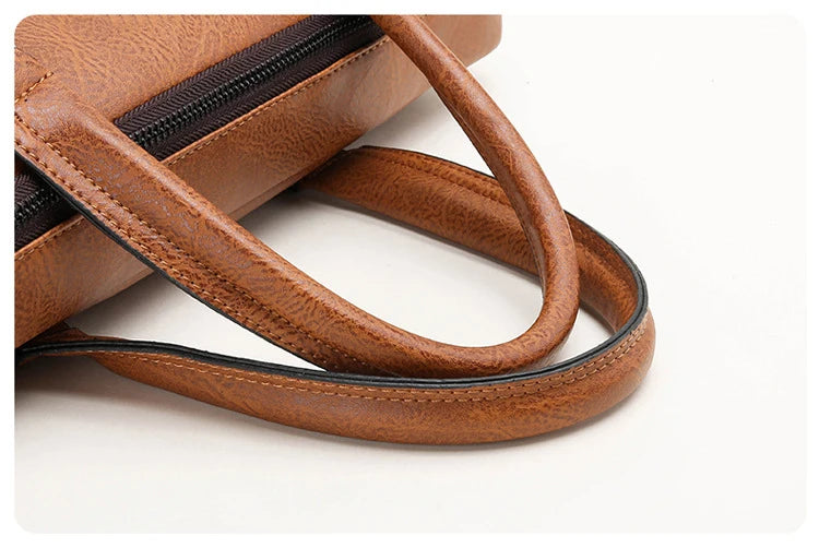 Luxury Brand Man Business Briefcase Bag PU Leather Messenger Shoulder Bag Men Office Lunch Bags For Laptop A4 File Male Handbags