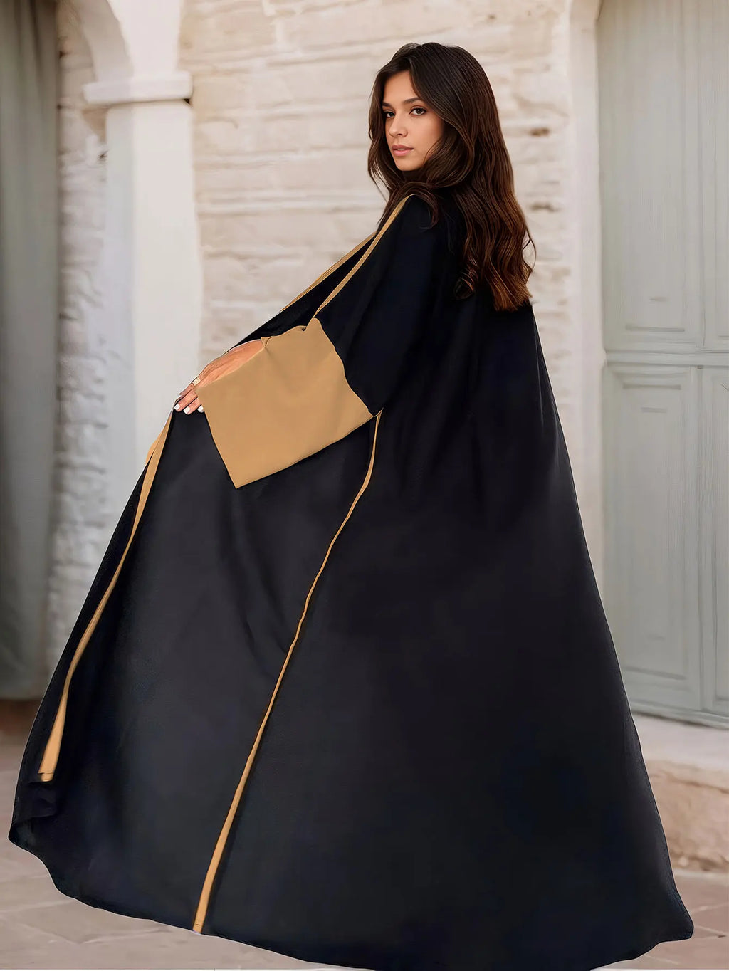 Islamic Black Abaya for Women Ideal for Ramadan Daily Wear in Middle East Countries like Oman Bahrain for Muslim Modest Fashion