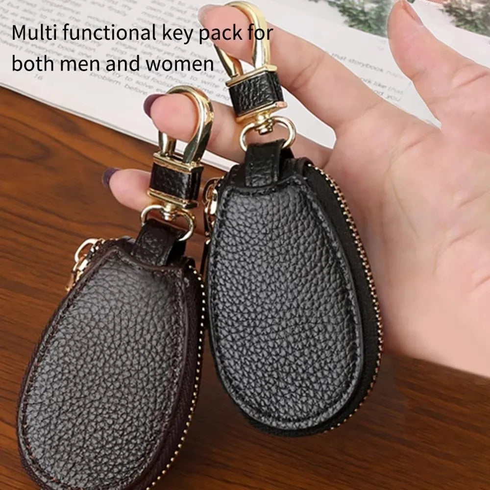 Luxury Car Key Bag Large Capacity Zipper Closure Mini Storage Bag Organizer Protection Cover Keychain Holder Travel Essential