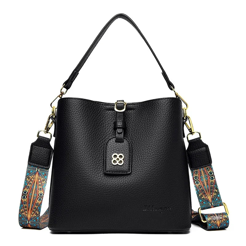 Luxury Designer High Quality Leather Women's Handbag Purses 3 Layers Multifunctional Ladies Shoulder Messenger Bags Sac Femme