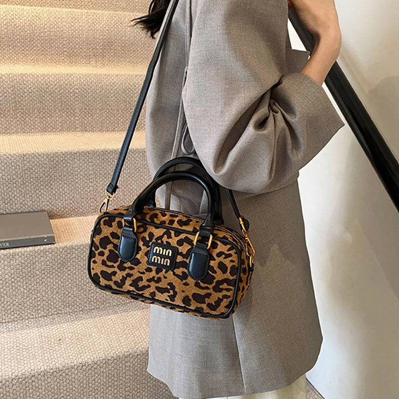 Luxury Brand Women Bag 2024 Winter Handbag Phone Purse Fashion Hobo Bag Satchel Retro Leopard Print Lady Shoulder Crossbody Bags