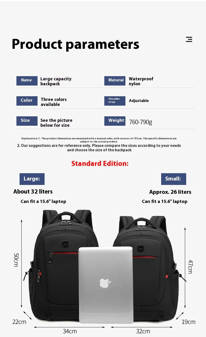 Backpack Primary School Middle School Students High School Bags Large Capacity Ultra-light Load Reduction Outdoor Travel Busines