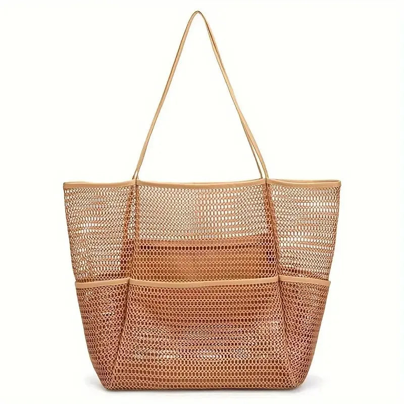Beach Storage Bag Mesh Tote Bag for Women Gifts for Her Waterproof Beach Vacation Pool Travel Bath Swimming Toiletries Bag