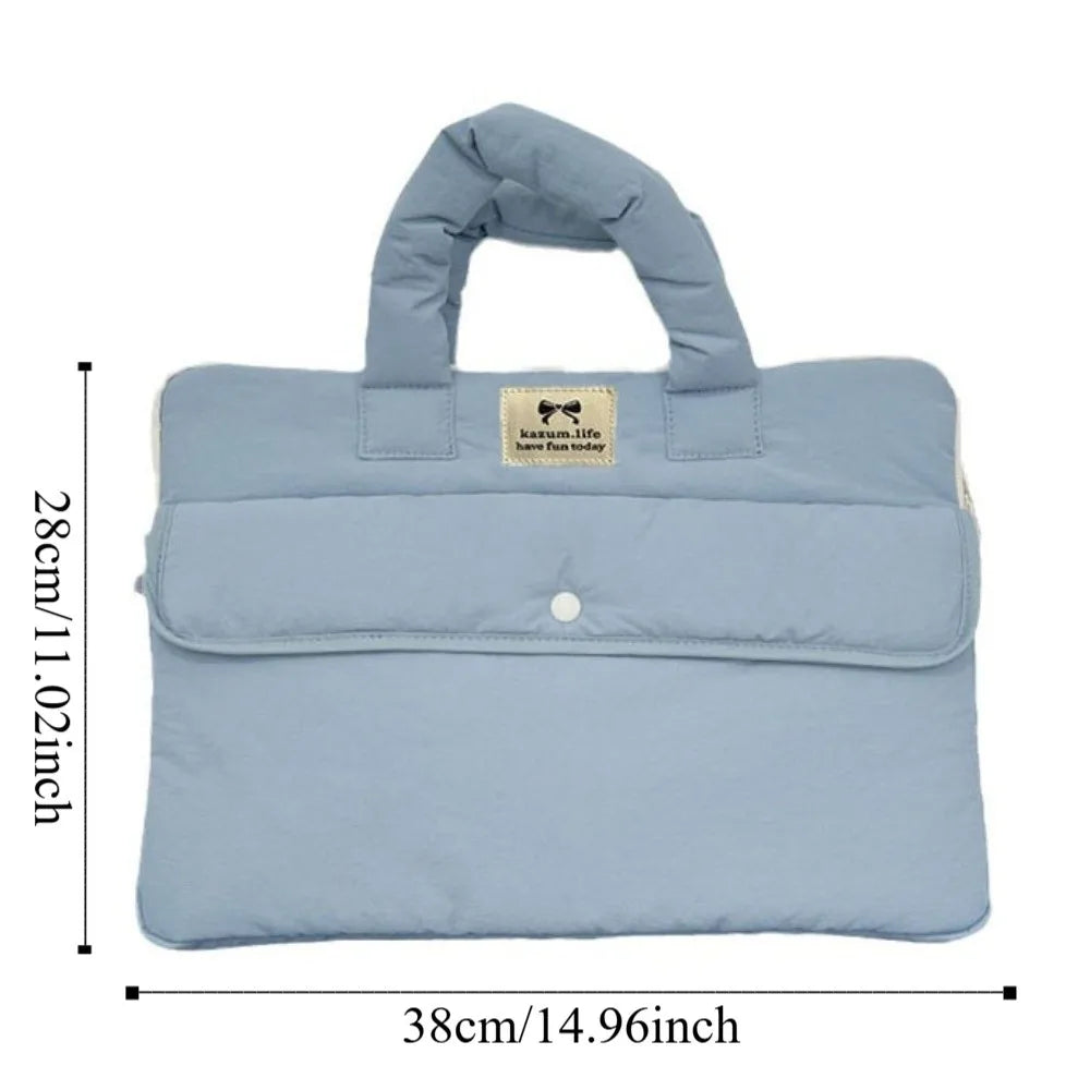 Simple 15.6inch Portable Laptop Bags Bow Lightweight Laptop Case Cartoon Cute Notebook Sleeve Women's Bag