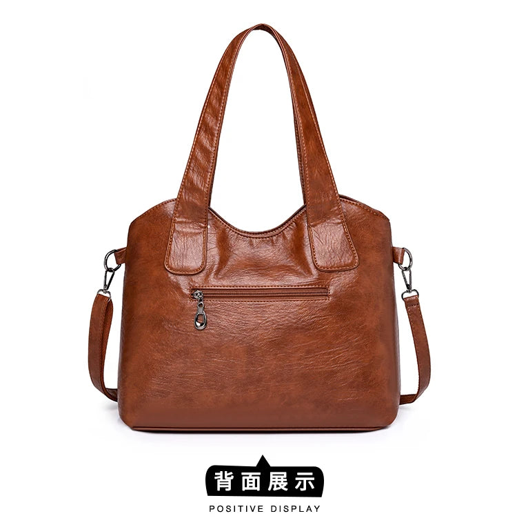 Luxury Soft Leather Handbags Designer Retro Crossbody Bags for Women 2023 New Large Capacity Ladies Shoulder Messenger Bag